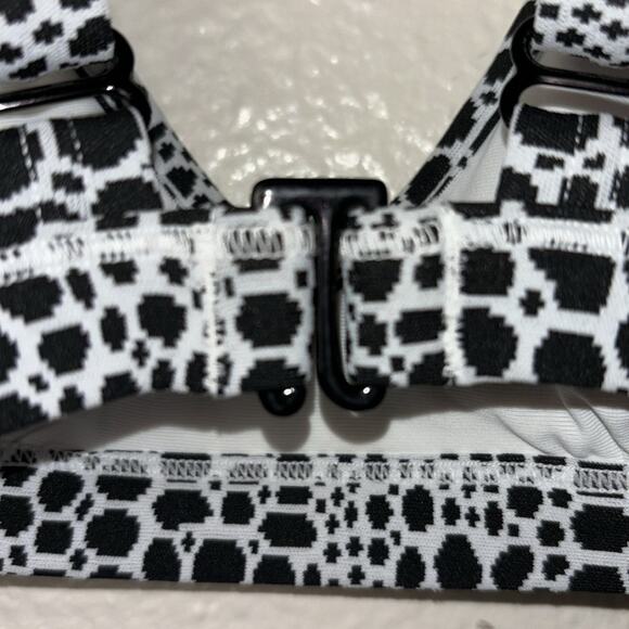 Sweaty Betty Retro Bikini Top Monochrome Croc Jacquard black/white women's XS - Picture 15 of 15